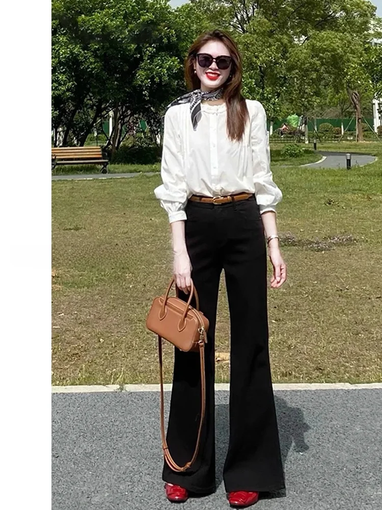 

Джинсы Bla Bell Bot, женские летние тонкие брюки с высокой талией, тонкие свободные брюки без леггинсов, повседневные широкие джинсы с высокой талией