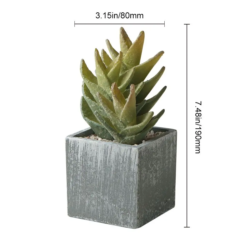 Artificial Succulents Potted,Realistic Fake Small Succulents Plants in Pots Decorative