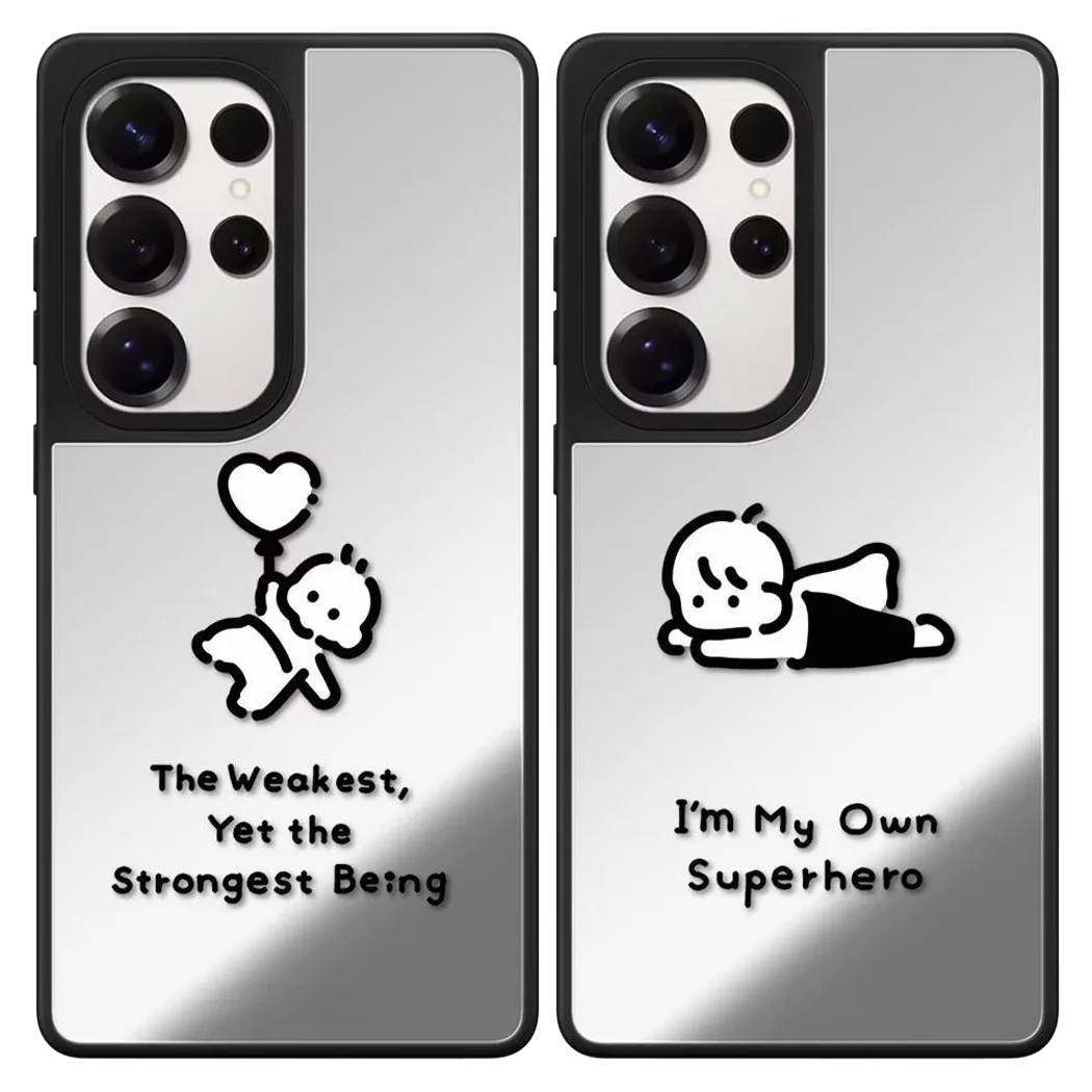 Cute Balloon Boy Mirror Magnetic Case: Compatible with Samsung Galaxy S23 U S24U S25 S26 Ultra S25+ S26 Plus Shell