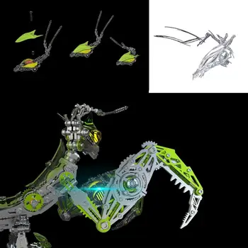 成人3D金屬拼圖機械螳螂金屬模型套件,附燈光,DIY組裝,綠色 8 最佳銷售 3D金屬拼圖 - №2