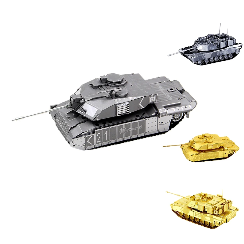 Best-Microworld 3D Three-Dimensional Metal Puzzle Main Battle Tank Educational Toy Model DIY Assembled Tank Creative Gift