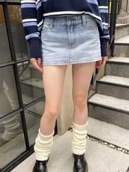 American Vintage Denim Mini Skirts Women Summer High Waist Straight Y2k Short Falda Female Streetwear Fashion Cotton Skirt Chic