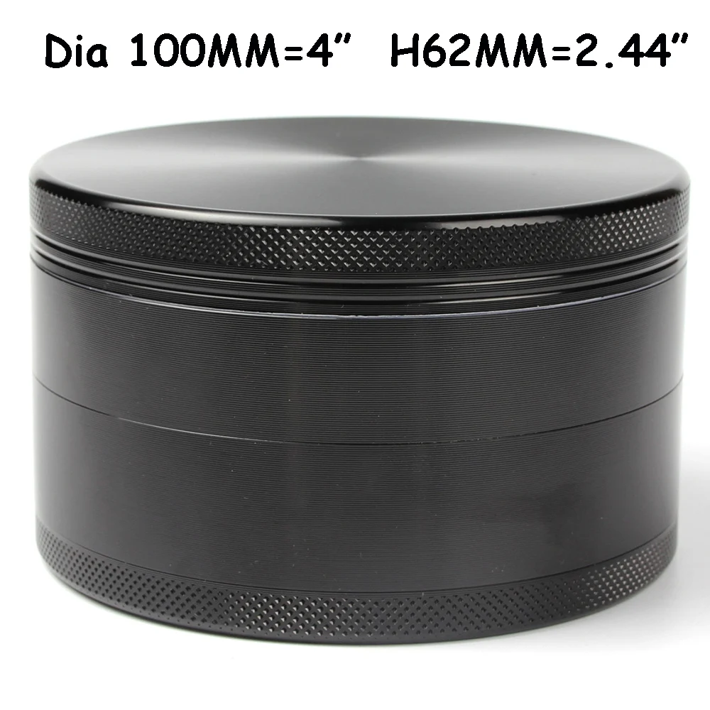 Imagem -03 - Herb And Tobacco Dry Herb Grinder Herbal Metal Hierba Preto Dourado Acessórios de Fumaça Polegadas 100 mm