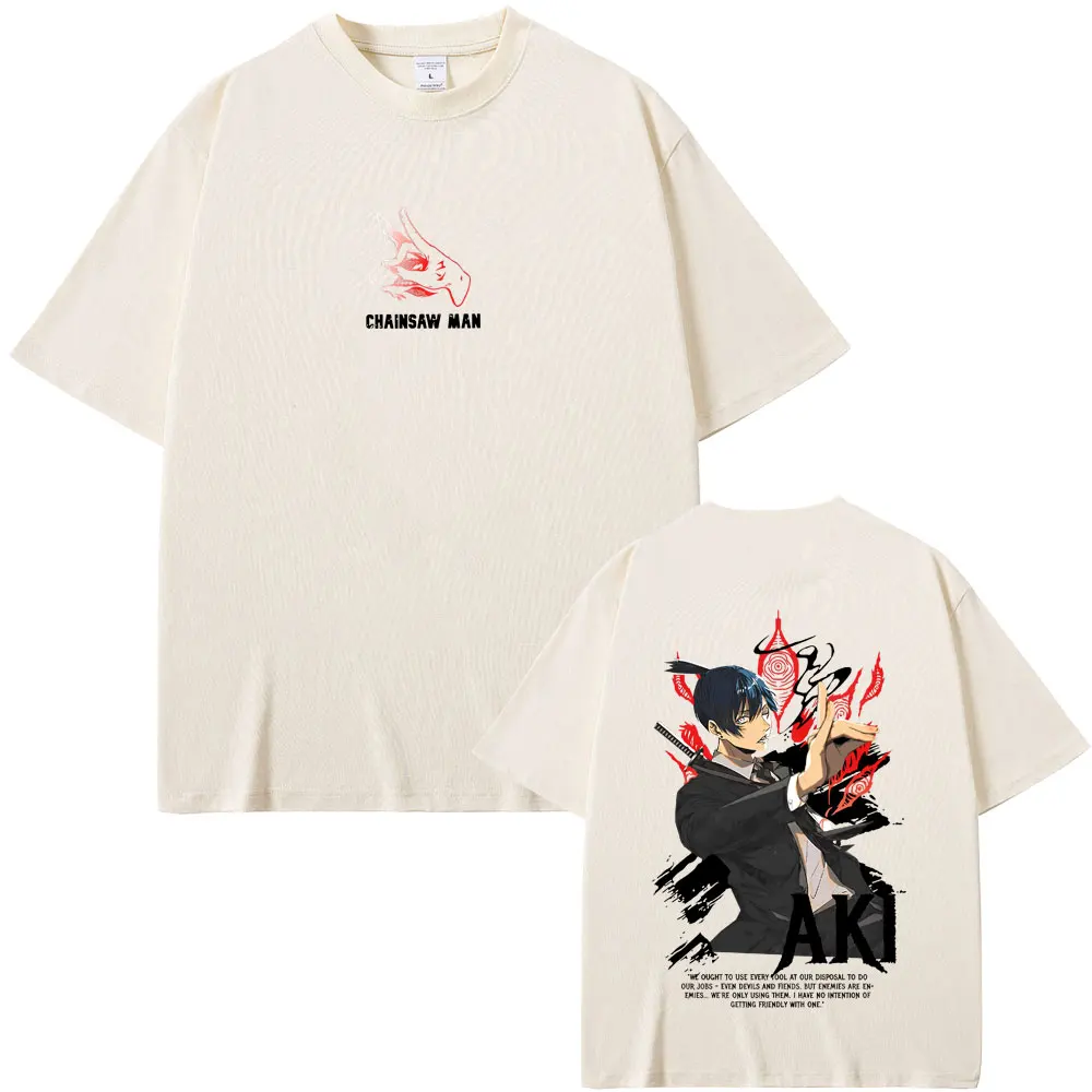Anime Chainsaw Man T-shirt Hayakawa Aki Summon Kon Fox Devil Graphic T Shirts Men Women Clothing Casual Cartoon Manga T-shirts