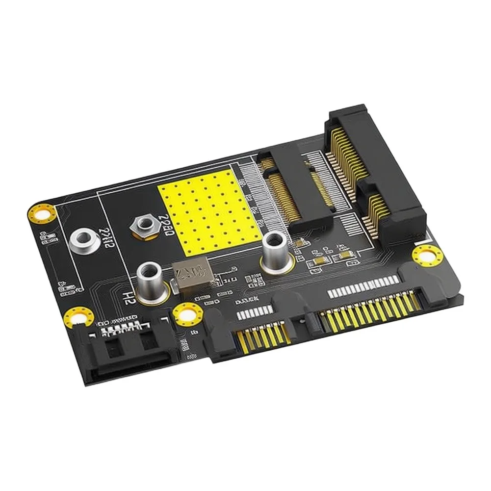 2-in-1 MSATA For M.2 B Key To Dual Port SATA3 Adapter Card For For NGFF 2230 2242 And Half Full Size SSD Storage Expansion Conve