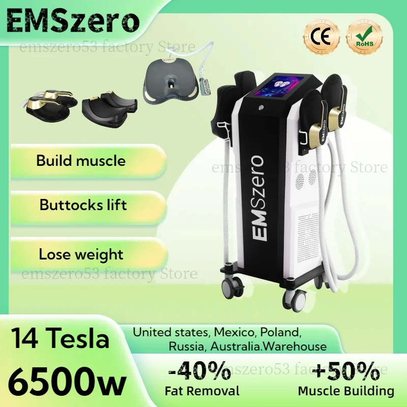 

RF EMS Sculpt Body Machine 6500W EMSZERO Sculpting Muscle 15 Electromagnetic Stimulation Fat Slimming Pelvic Technology Salon