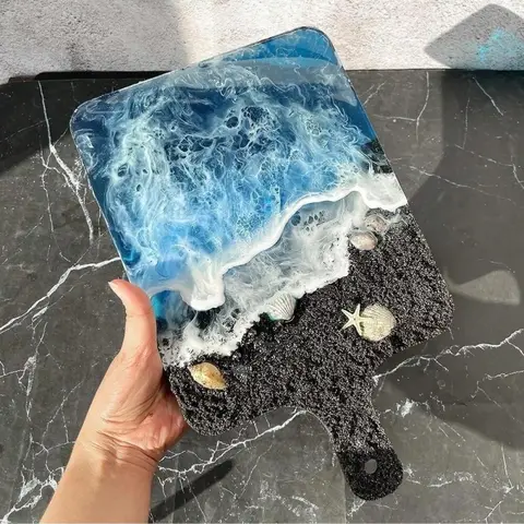 Stor Charkuteribräda Silikonform Djup Serveringsfat Formar Epoxiharts Skärande Havsvågsdesign Silikonmaterial 6 best sales epoxiform i silikonform - №5