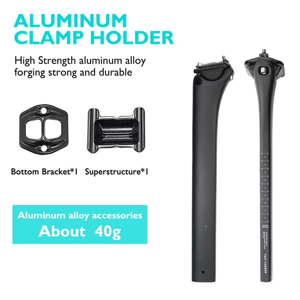 

SL8 Road Bike Seatpost Offset 15mm 300mm Weight 162g Carbon Fiber Bicycle Seat Tube, Black Matte,Durable&Sturdy Cycling Seatpost