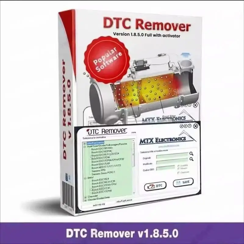 

DTC Remover 2024 — усовершенствованное программное обеспечение для KESS, KTAG, FGTECH OBD2 и других функций настройки Keygen и ECU.