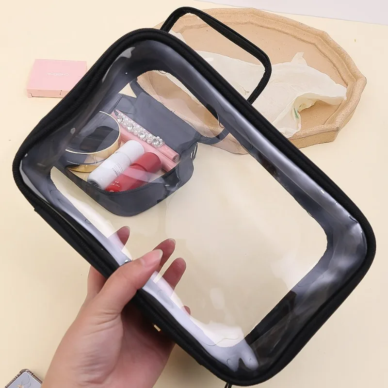 Transparent Cosmetic Bag Waterproof TPU Makeup Storage Pouch Skin Care Product Rectangle Clear Box Sturdy Portable Wash Bags