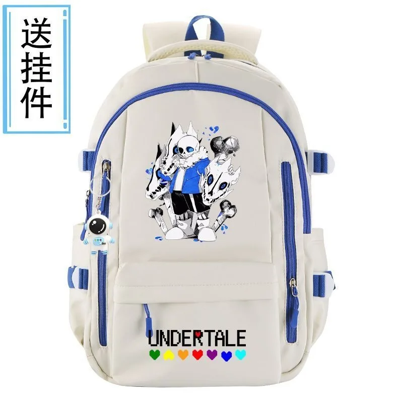 Jaring antilembap, 31 × 44 × 19cm hitam abu-abu merah biru, Undertale Sans, tas sekolah pelajar anak-anak remaja, ransel Anime anak perempuan laki-laki