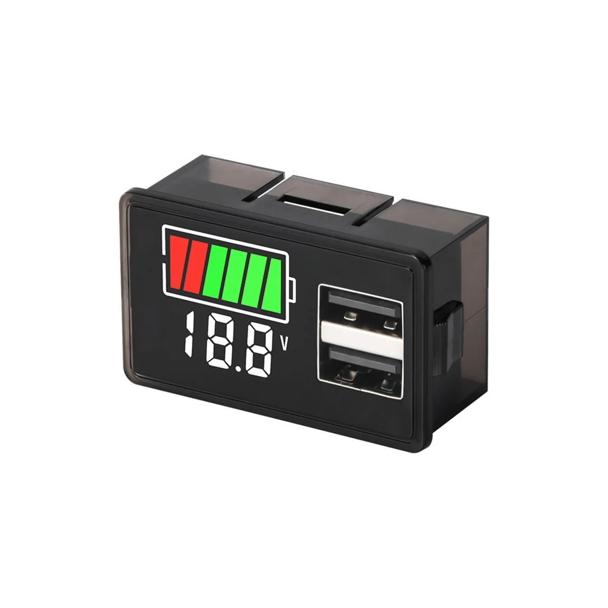 Battery Charge Level Indicator Lithium Battery Capacity Meter Test Display LED Tester Voltmeter, Dual USB DC 8-30V