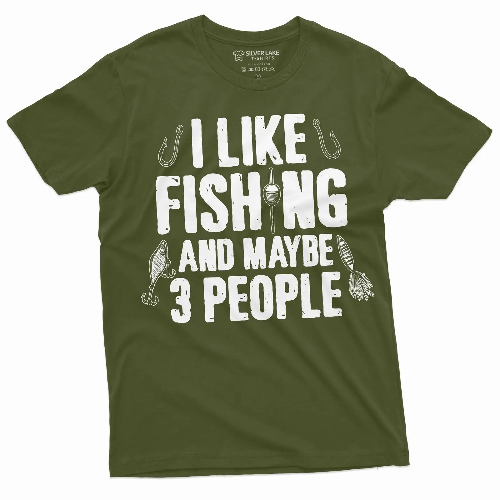 Men's Funny Fishing T Shirt I like and maybe 3 people Joke