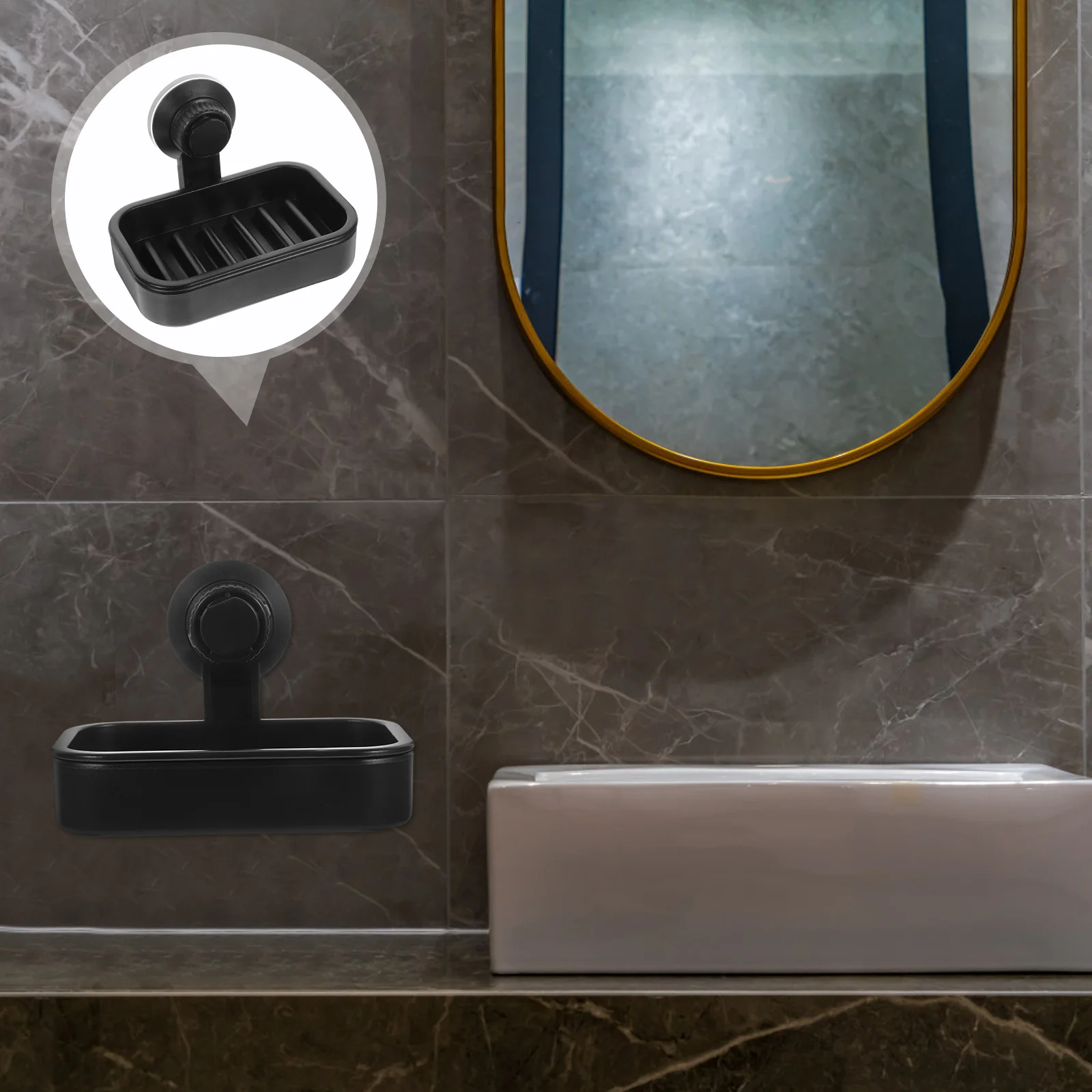 

Black Suction Cup Soap Dish Holder No Tools No Drilling Wall Mounted For Bathroom Kitchen Smooth Surfaces Suction Soap Holder