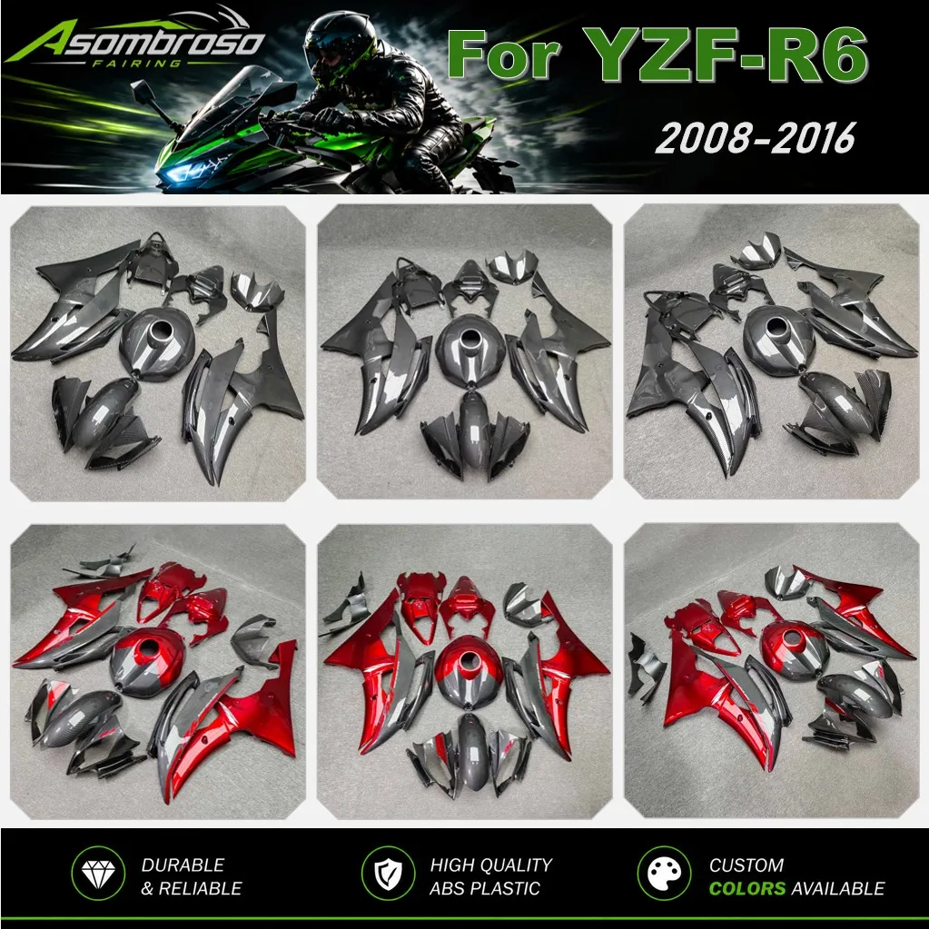 Replacement Fairings Set For YAMAHA YZFR6 2008 2009 2010 2011 2012 2013 2014 2015 2016 R6 Motorcycle Full Bodywork Carbon Look