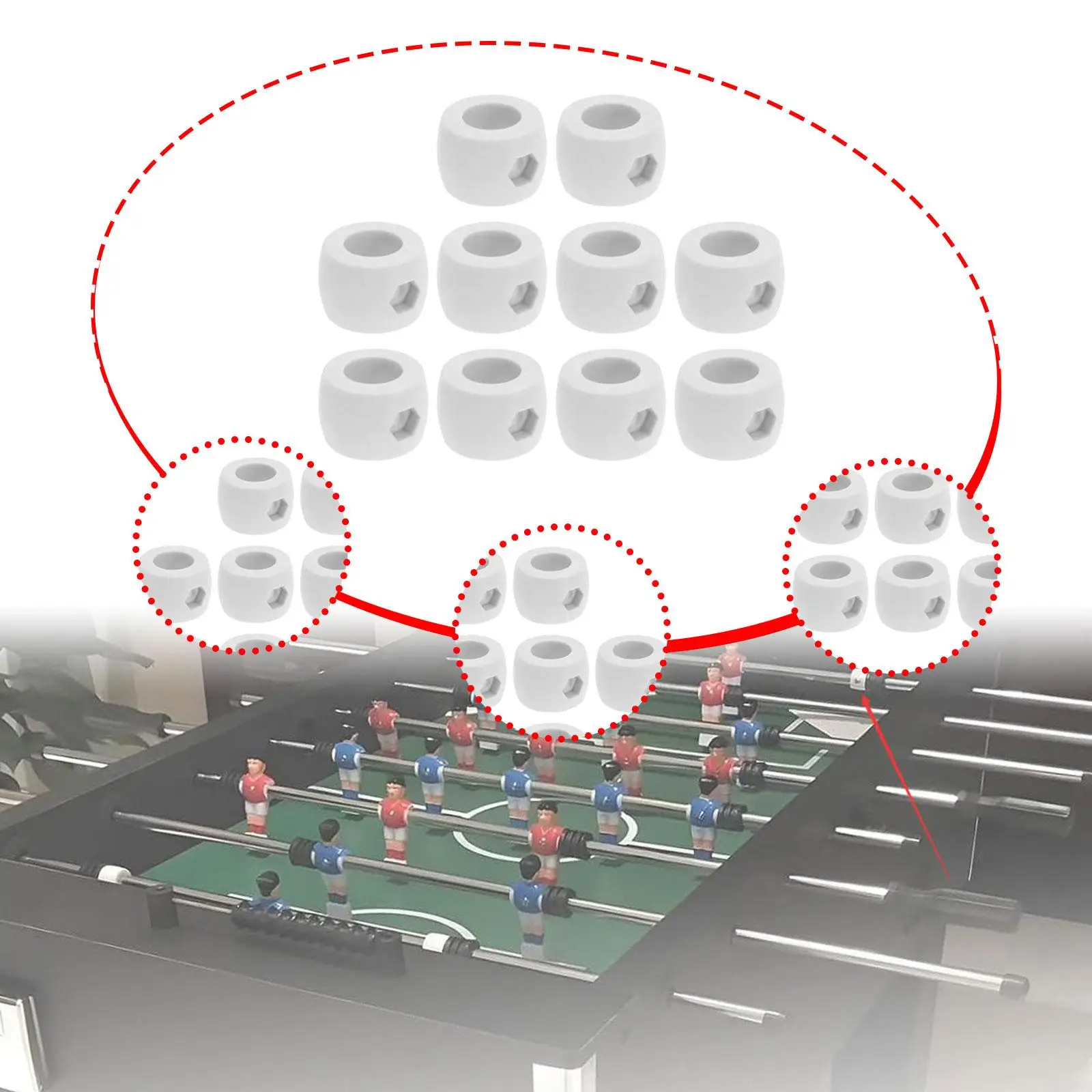 

10 шт., стопорные кольца для настольного футбола, пластиковый позиционер для настольного футбола