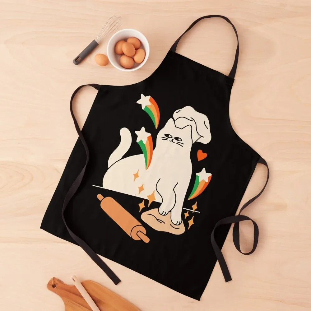 Cat Makin' Biscuits Apron Utensils For Kitchen Home And Kitchen kitchen item women's work Apron