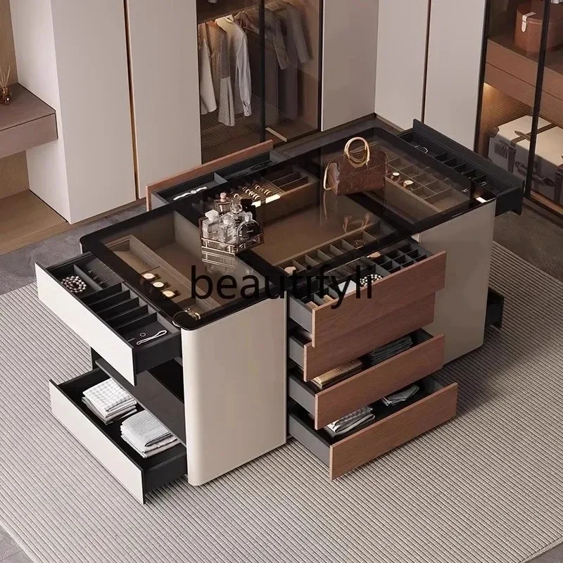 

ls 42Italian Style Center Island Jewelry Bedside Display Wardrobe Home Floor High-End Storage Cabinet