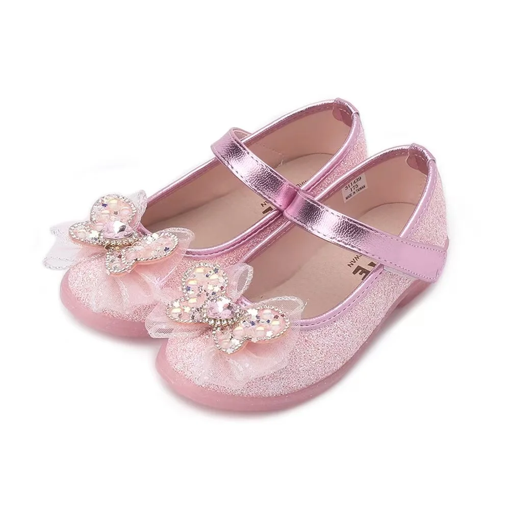 Adorable Babygirl Princess Shoes with Crystal Bowknot for Pink and Blue