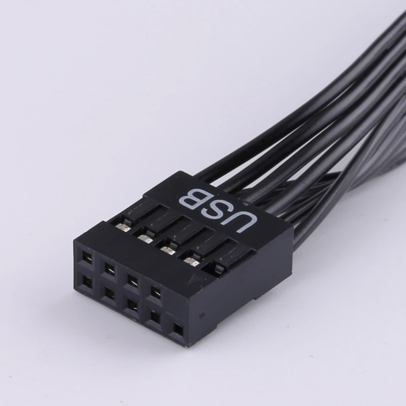 F3KE USB2.0 9pin Header Computer Motherboard Front 9P Extension Cable Male To Female Connection Flat Cable (20cm/30cm/50cm)