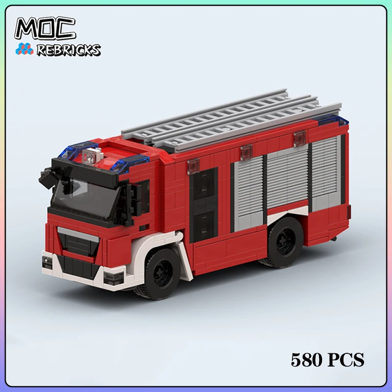 City Series MOC อิฐคลาสสิก Papcht Fire Engine Building Block ชุด DIY ปริศนาประกอบจอแสดงผลปริศนาของเล่นเด็กของขวัญ