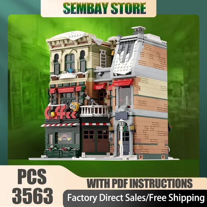 Modular City Building Building Bricks Modular Music Cafe Instrument Store Technology Blocks Christmas DIY Toy Construction Gifts