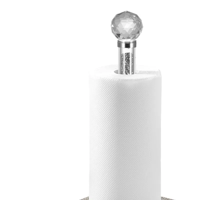 Crushed Diamond Roll Holder Crushed Diamond Tissue Holder Silver Crystal Holder Chrome Scratch Proof Kitchen Roll Holder