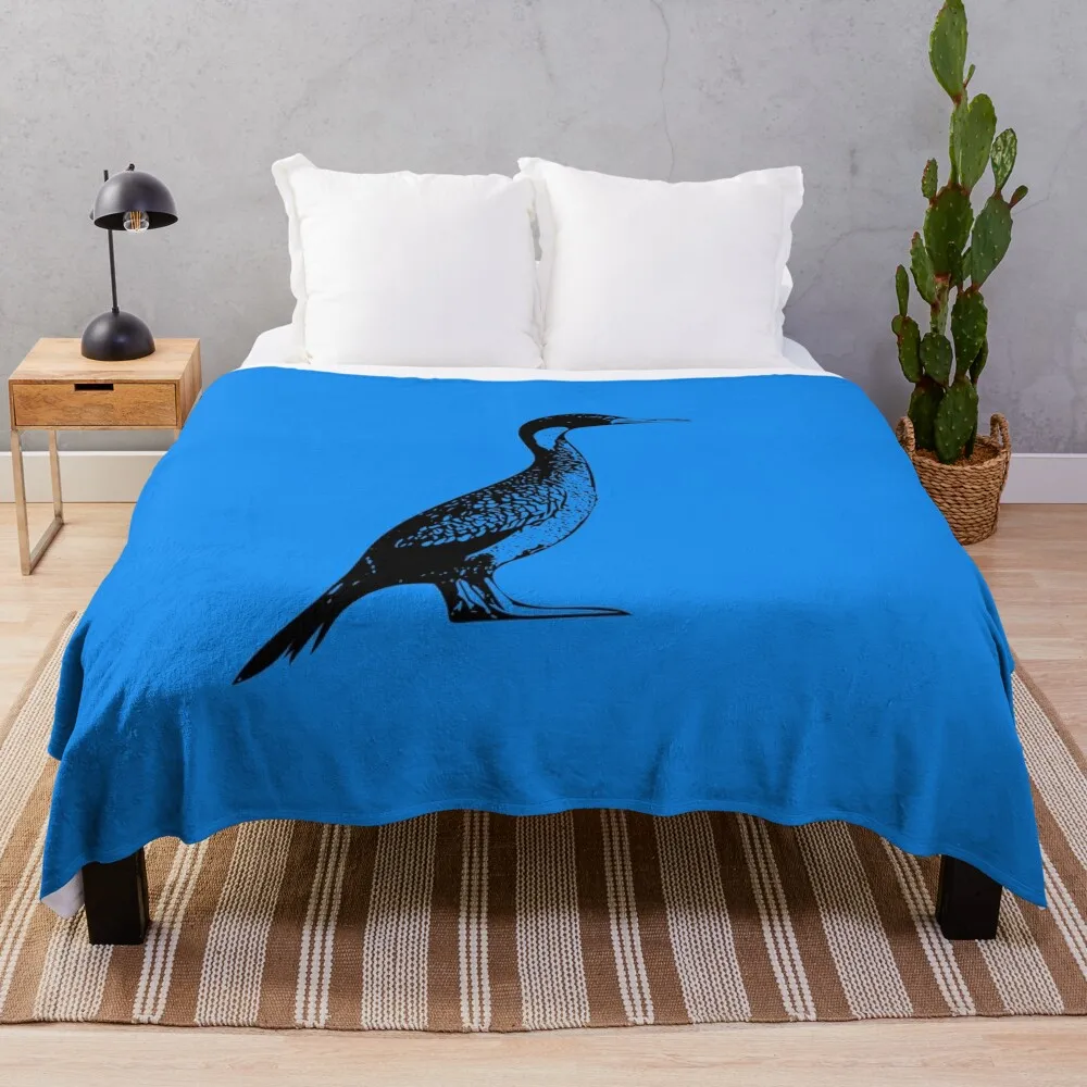 

Red Legged Cormorant Black Design Throw Blanket Blankets For Sofas blankets and throws Blankets