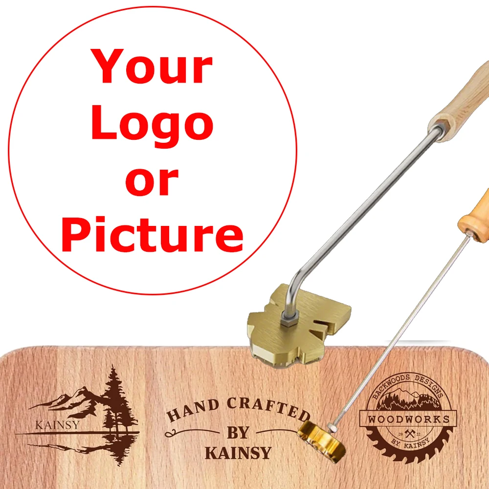 

Custom Branding Iron Stamp DIY LOGO Design Personalized Heating Brass Embosser Seals for Wood Leather Cake Hamburger Craft