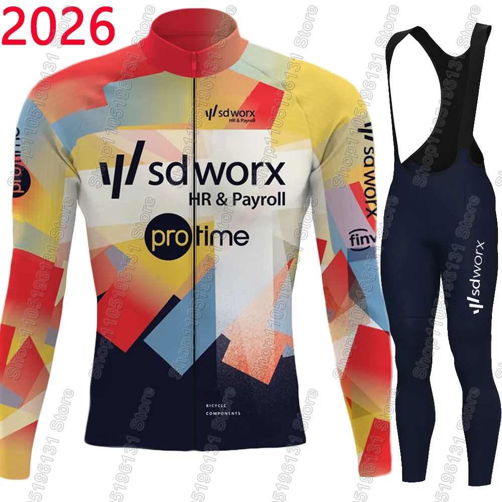 

SD Worx 2026 Team Cycling Jersey Set Clothing Suit Mens Women Summer Winter Long Sleeve MTB Bike Road Pants Bib Ropa Ciclismou