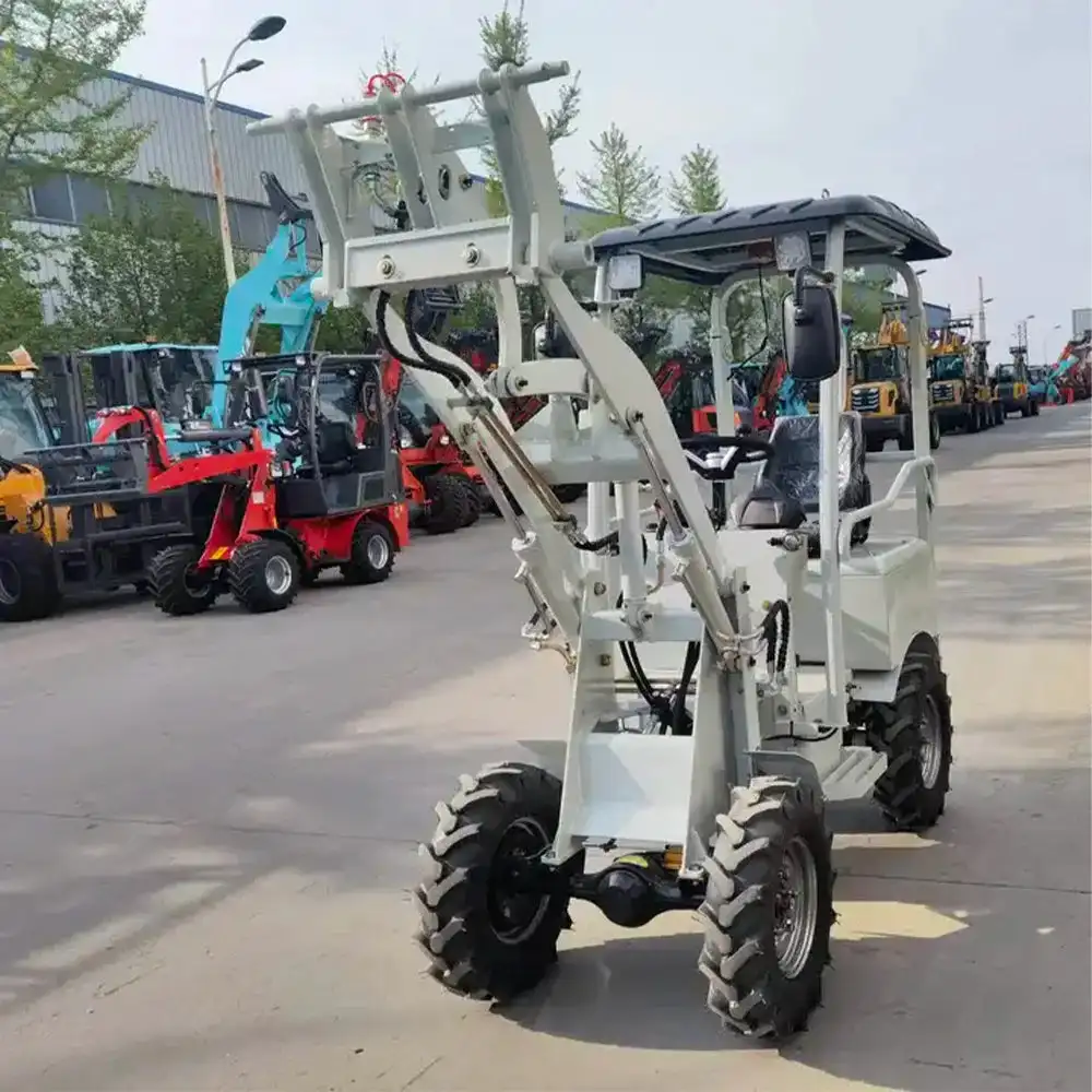 CE Murah Mini Front End Loader Mini Teleskopik 4 Roda Listrik Loader Kecil 400Kg 600Kg Diskon Besar