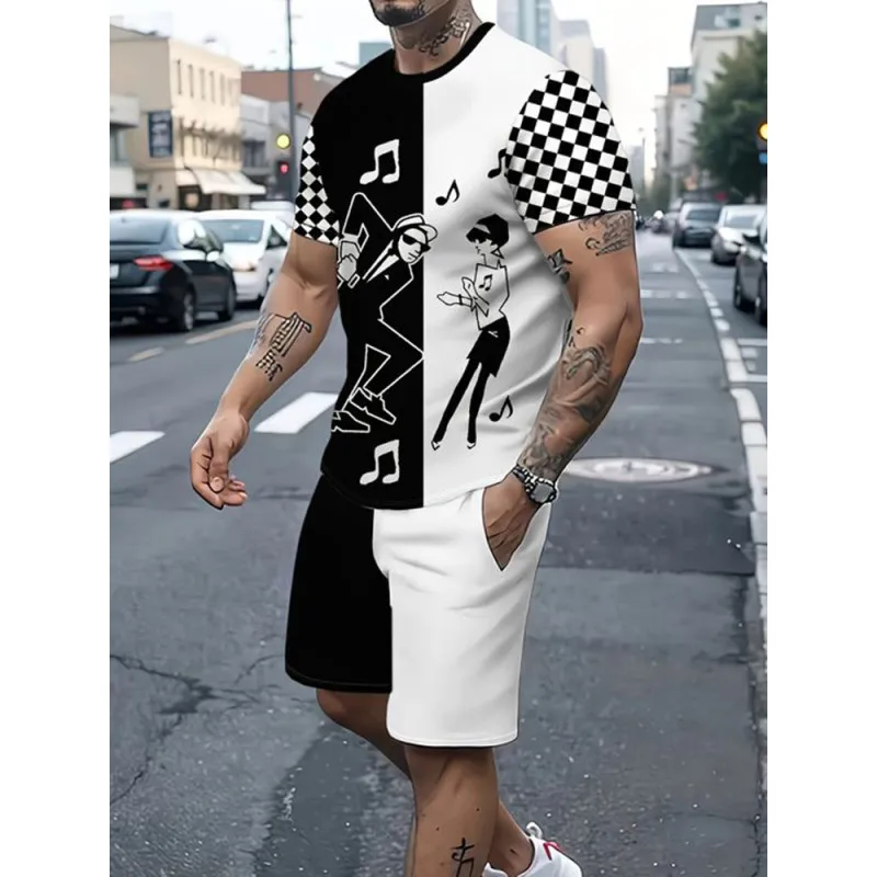 Conjunto de camiseta y pantalones cortos para hombre, ropa informal con estampado 3d de Tigre, manga corta y pantalón corto, novedad de verano, 2024