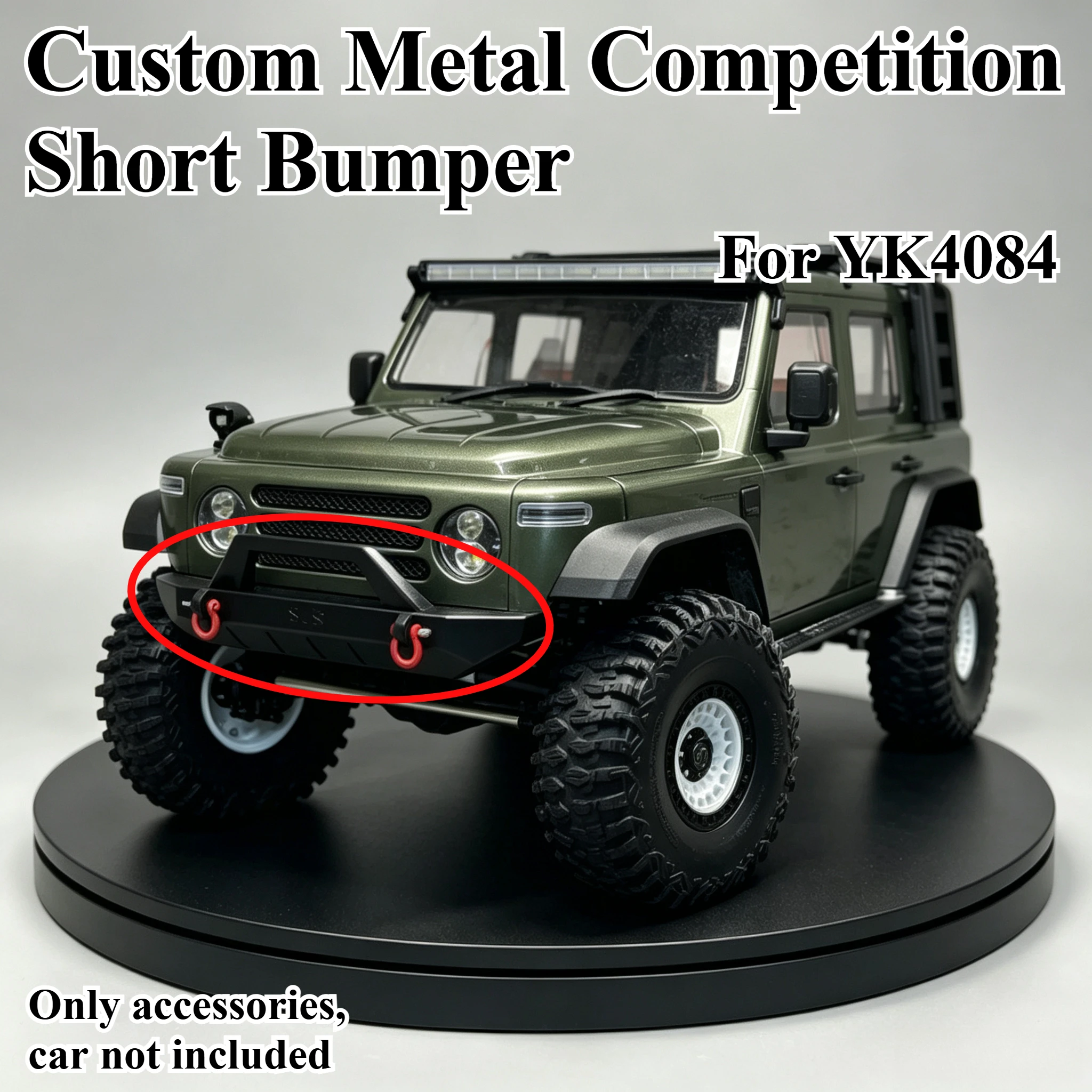 RC Crawler Truck Custom Aluminum Alloy Competitive Short Front Bumper Performance Mod For 1/8 YK4084 Racing Model Upgrade Parts