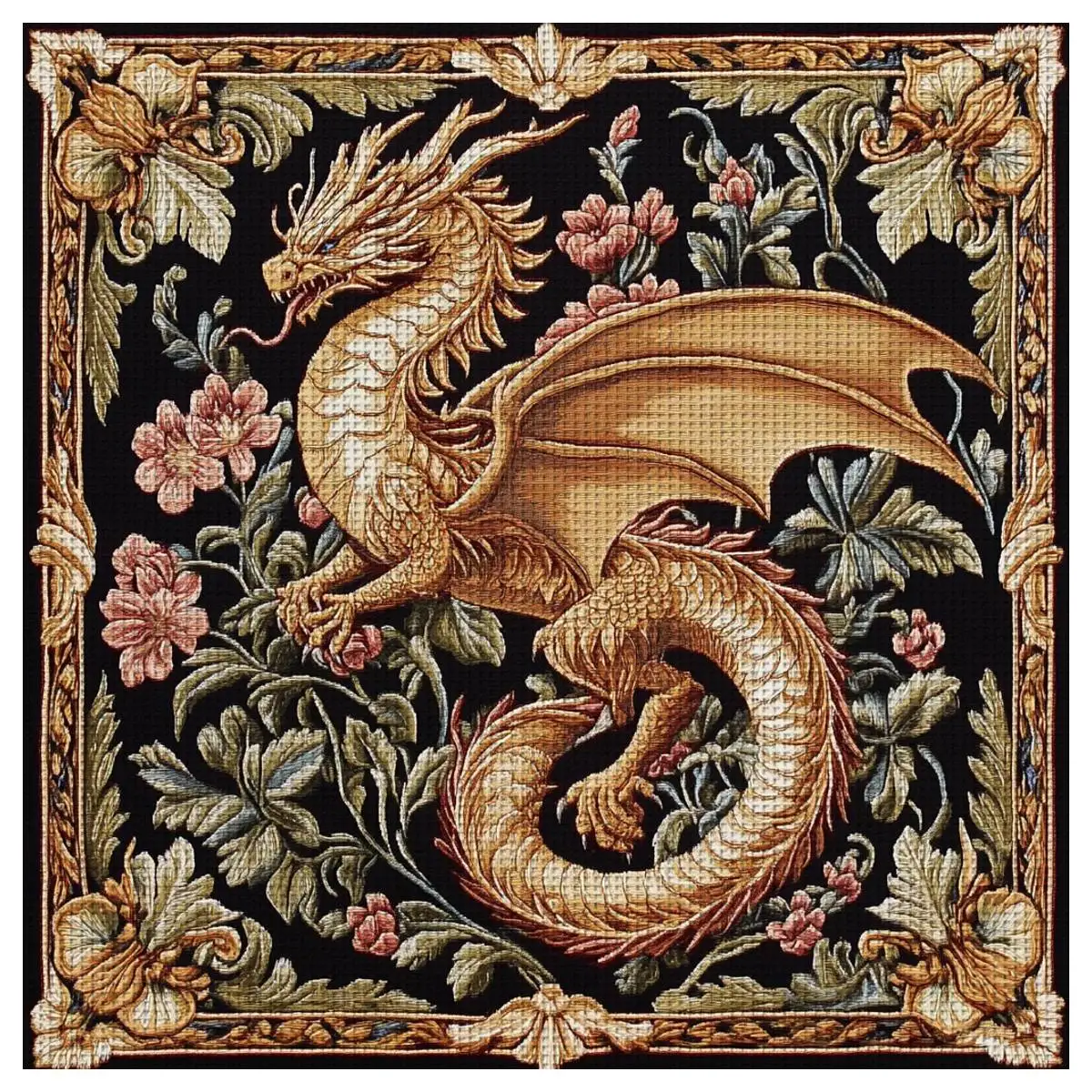 1 Stück 30X30CM/11,8 Zoll Golden Dragon Gestempeltes Kreuzstich-Set DIY-Kit 11/14/16CT DIY-Stickset DIY-Kreuzstich-Set – Detail 2
