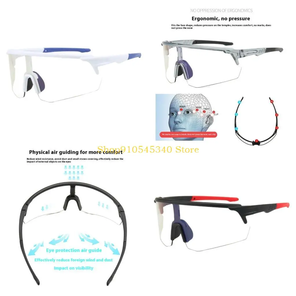 

U2JA фотохромные велосипедные очки с автоматической регулировкой линз, противоударная оправа, эргономичная, подходит для и на