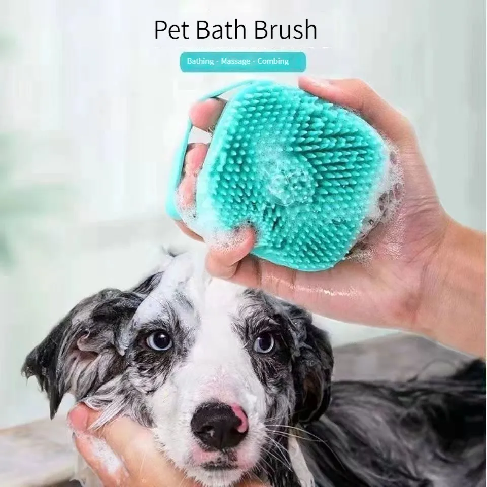 Brus de baño de silicona para baño, cepillo dispensador de Gel de ducha de masaje, dispensador de moda, cepillo de aseo para mascotas, suave, cómodo y saludable