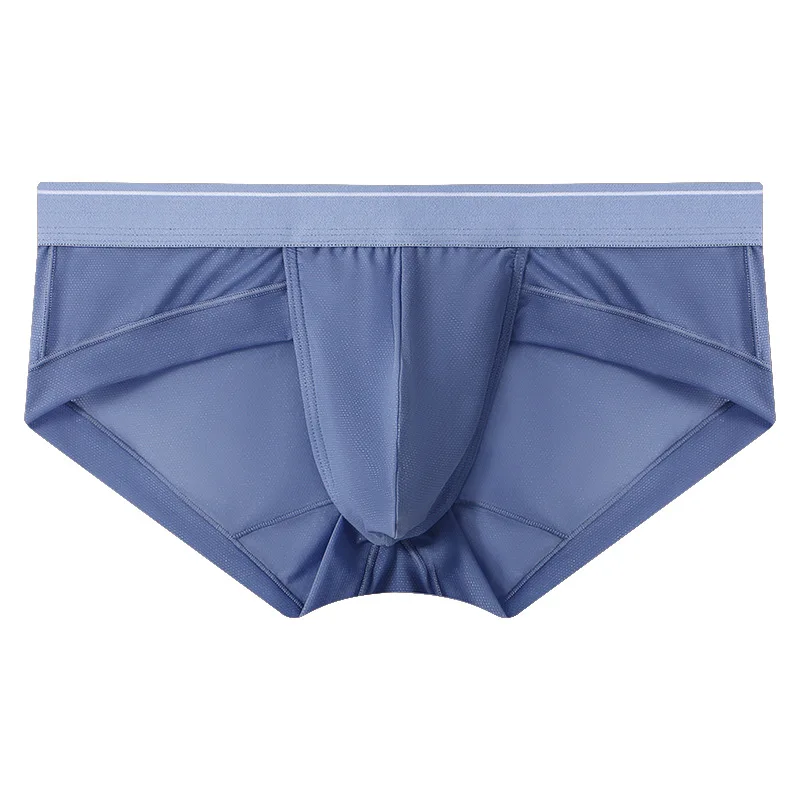 Youth Ice Silk Boxer Short Men U Convex Pouch Underwer Thin Breathable Underpants Elastic Low Rise Brief Seemless Comfy Panties