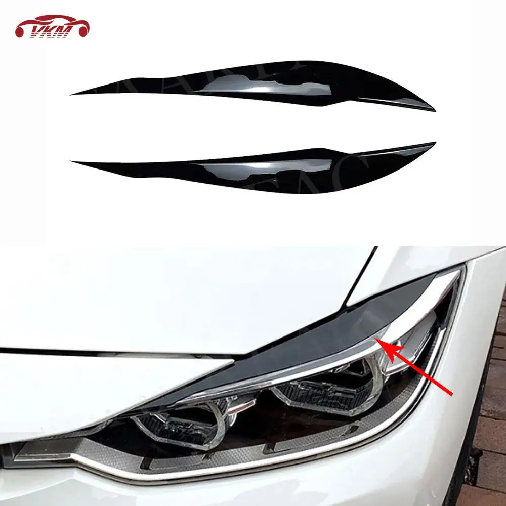 

ABS Front Headlight Eyelid Eyebrow Trims For BMW 3 Series F30 F31 318i 320i 2012-2018 FogLamp eyelids Body Kits Car Styling