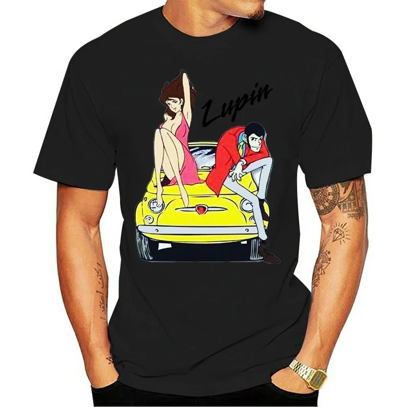 T-SHIRT LUPIN III MARGOT  80FIAT 500 Top Quality T Shirts Men O Neck top tee