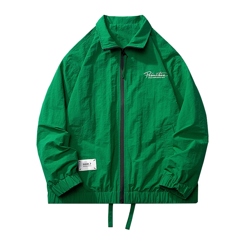 

Autumn Men's Jaet Outerwear Trendy Brand Spring Autumn Men's Clothing Windbreaker Coat Youth ular Stand Fit Long Sve