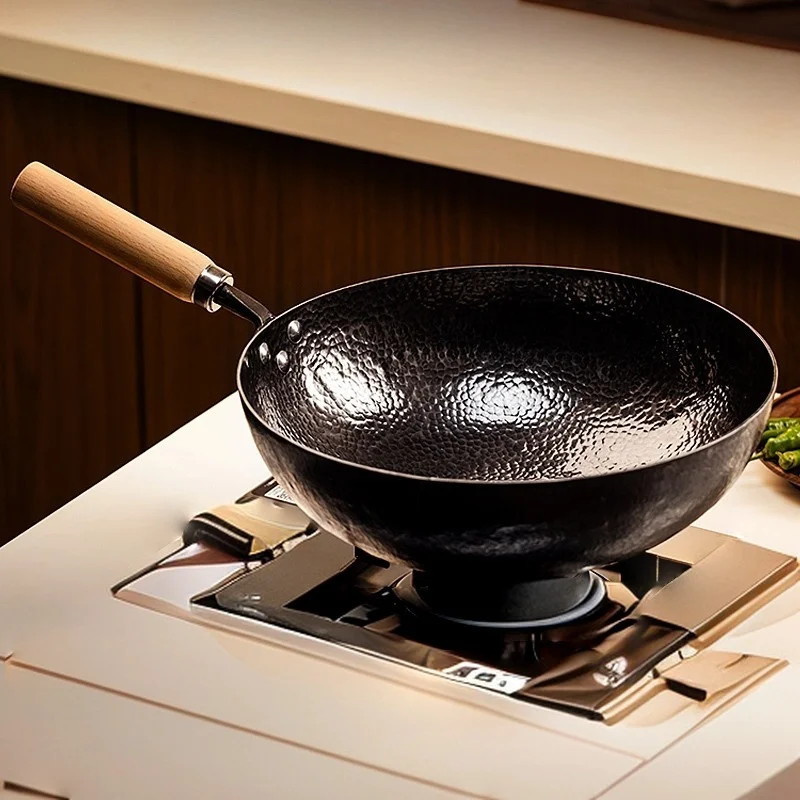 

Hand-made non-stick pan for household cooking, uncoated wok