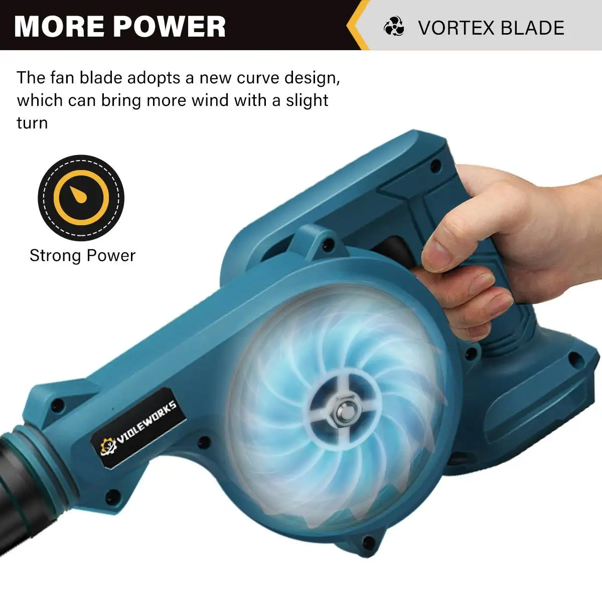 2 in 1 Cordless Electric Air Blower 1500W 20000rpm Home Computer Dust Remover Cleaning Leaf Blower for Makita 18V Battery