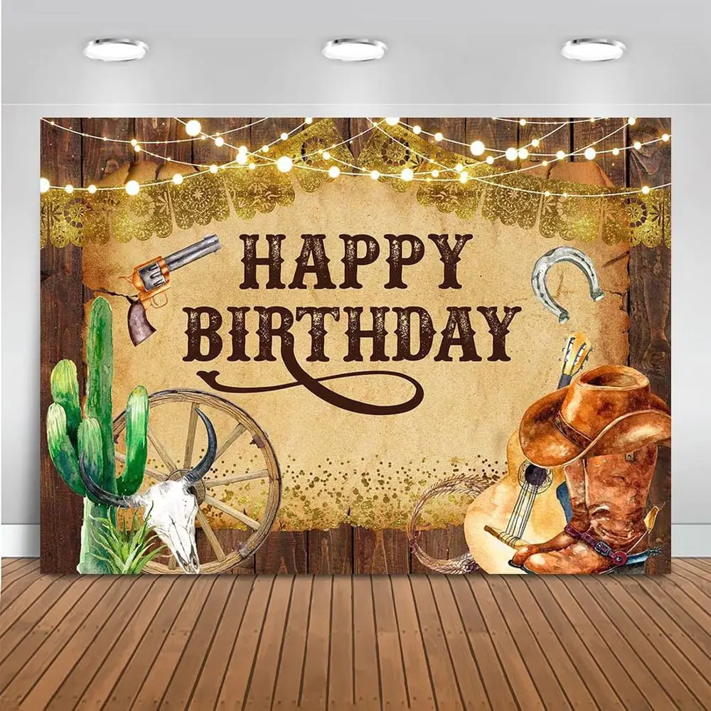 

Western Backdrop Western Party Decorations Wild West Rodeo Cowboy Background Brown or Boys Birthday Party Supplies Banner or Pho