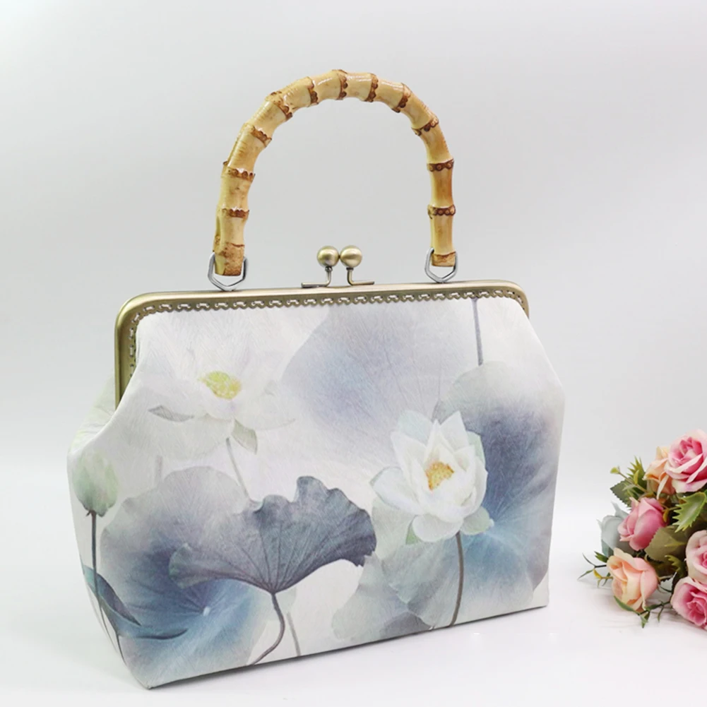 تصميم إبداعي رقيق 2 قطعة مقبض حقيبة من الخيزران على شكل حرف U لحقيبة اليد المصنوعة يدويًا ذات الملمس الكلاسيكي لصنع الاستبدال بنفسك