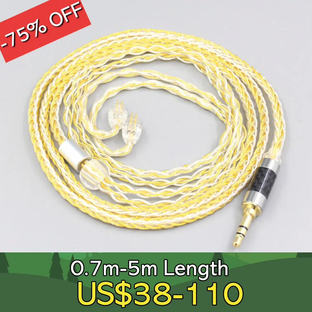 

8 Core OCC Silver Gold Plated Braided Earphone Cable For HiFiMan RE2000 Topology Diaphragm Dynamic Driver LN007292