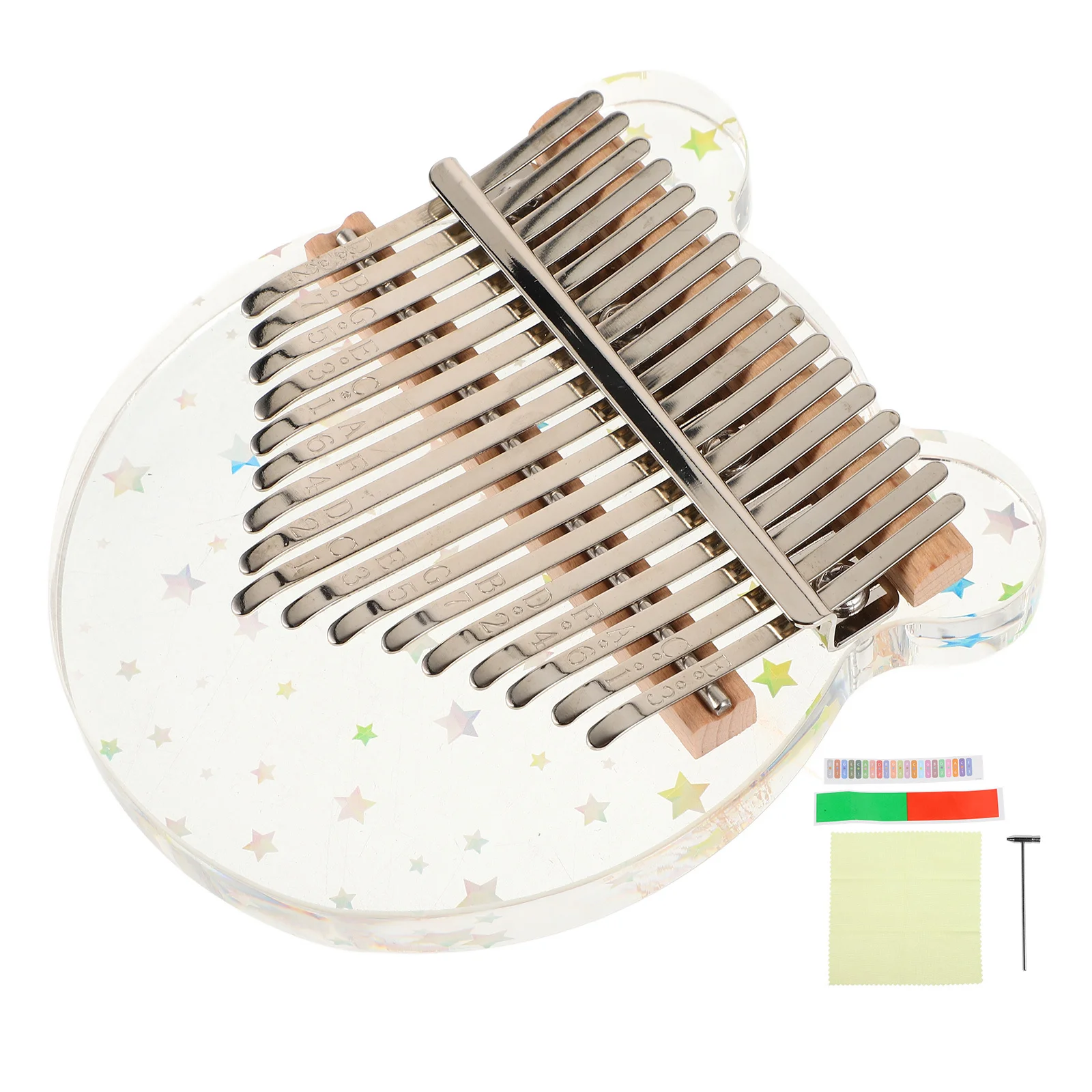 

1Set Kalimba Thumb Piano Transparent 17-Key Easy to Play Portable Acrylic Finger Piano for Beginners Travel Camp Music