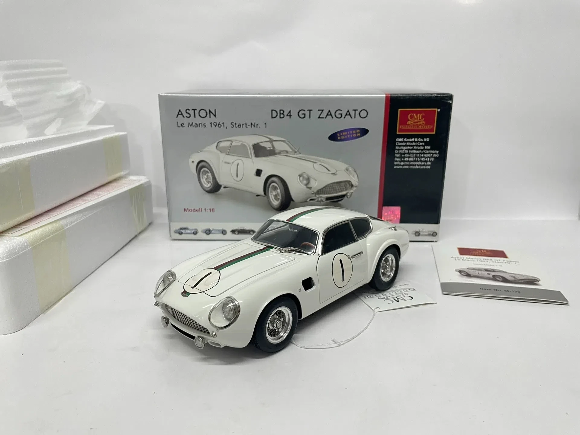 

CMC 1:18 Le Mans Aston DB4 GT Zagato #1 1961 Simulation Limited Edition All Open Alloy Metal Static Car Model Toy Gift