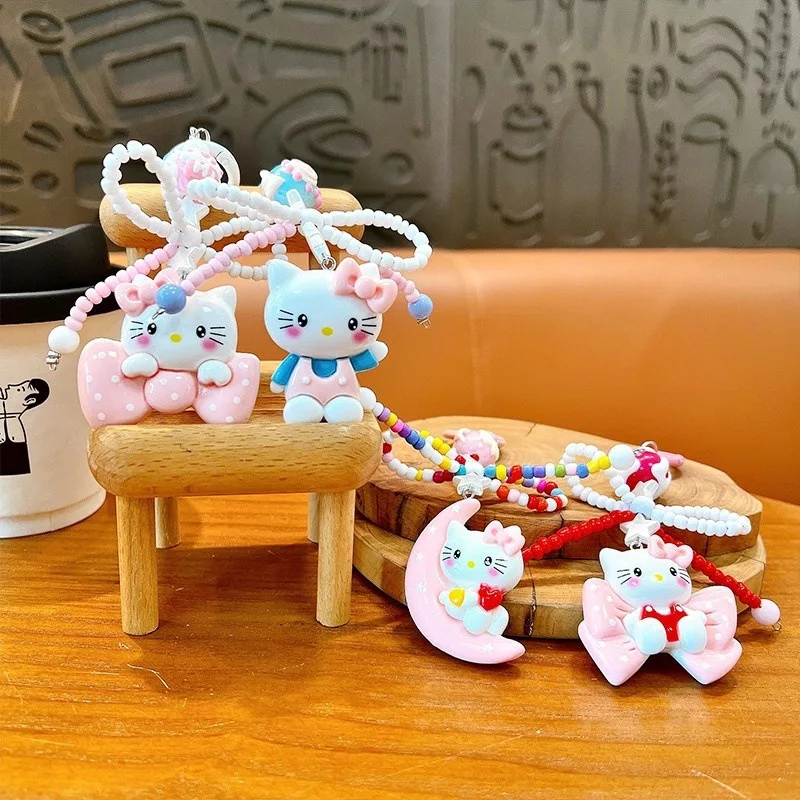 جديد Kawaii سانريو HelloKitty المفاتيح أنيمي الكرتون الإبداعية الجديدة القوس لطيف الجمال المدرسية قلادة سيارة مفتاح سلسلة ملحق هدية #3