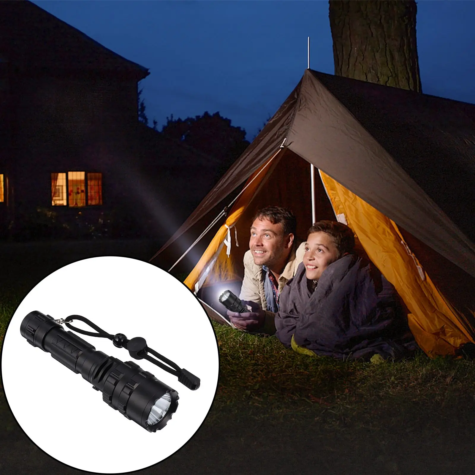 

USB Rechargeable Flashlight High Lumens LED Water Resistant Camping Lighting Device Portable Aluminum Alloy Long Distance Biking