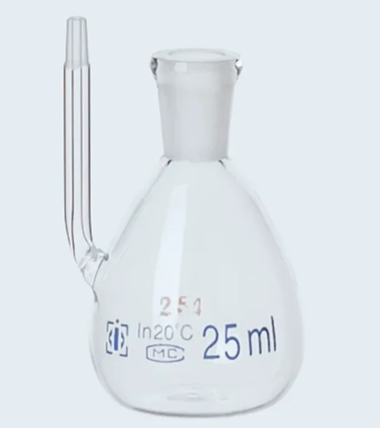 Attached temperature specific gravity bottle, density bottle 25ml, 50ml, specific gravity bottle with thermometer, glass band th